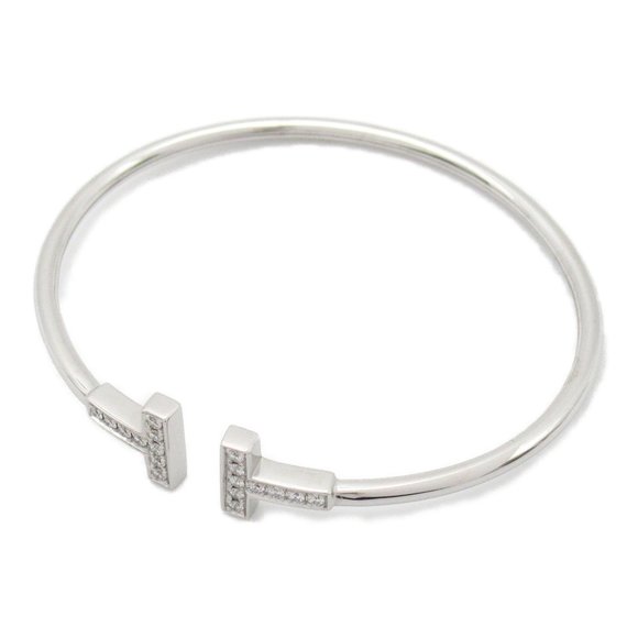 TIFFANY&CO T Wire Diamond Bracelet Clear K18WG[WhiteGold] diamond - Picture 3 of 5